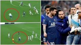 ‘What’s this nonsense?’ Pitch-invading fan chases down Messi & halts PSG attack in fiery meeting with Marseille (VIDEO)
