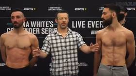Israeli UFC hopeful Oron Kahlon calls Afghan opponent Javid Basharat ‘a terrorist’ during testy exchange at weigh-in (VIDEO)