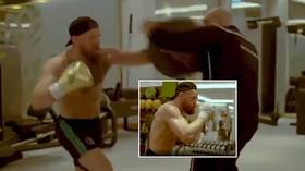 ‘Greatest comeback in sports history’: WATCH Conor McGregor showcase power on pads as he gears up for return from leg break