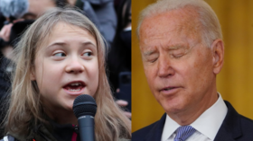 ‘No more blah blah blah’: Greta Thunberg drops F-bombs demanding more climate action as Biden appears to FALL ASLEEP at COP26