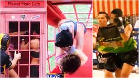 Fight Circus: Women brawl inside phone box & 2 men gang up on 1 on bizarre night of MMA including farcical ‘Siamese’ scrap (VIDEO)