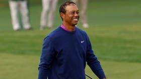 Single swing sends golf icon Tiger Woods viral 9 months after car crash horror (VIDEO)