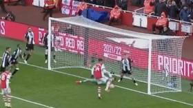 Miss of the season? Fans incredulous as Arsenal forward Aubameyang somehow fails to score from point-blank range (VIDEO)