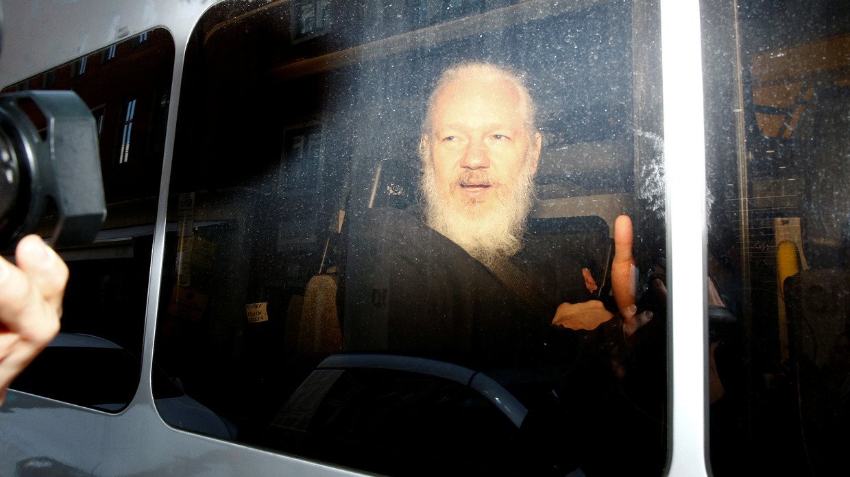 File photo: WikiLeaks founder Julian Assange after he was arrested by British police in London, April 11, 2019.
