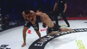 ‘That was insane’: Fans wowed by crazy ‘Superman punch’ KO at Moscow MMA event (VIDEO)