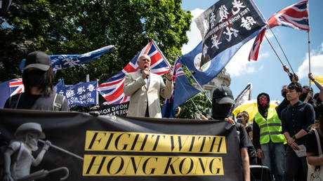 FILE PHOTO. MP Iain Duncan Smith speaks at a rally for Hong Kong democracy at the Marble Arch on June 12, 2021 in London, England. © Getty Images / Laurel Chor