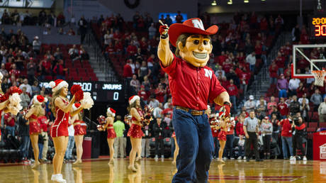 Herbie Husker at game between Nebraska Cornhuskers and Southern University Jaguars at the Pinnacle Bank Arena in Lincoln, Nebraska