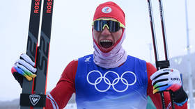 Russian ski superstar wins third Olympic gold in brutal conditions