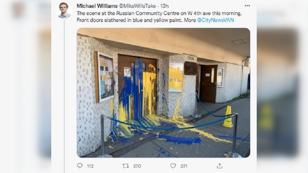 Russian community center attacked in Canada — RT World News