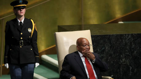 Former South African President Jacob Zuma at the United Nations General Assembly in 2017. © Drew Angerer / Getty Images