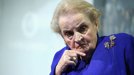 Former US Secretary of State Madeleine Albright is shown at a 2016 globalist summit in New York.