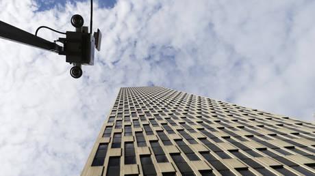FILE PHOTO: Security cameras outside the Jacob K. Javits Federal Building in New York
