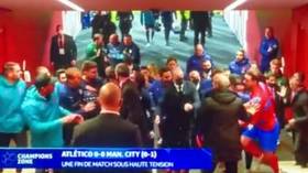 Police intervene in furious Atletico Madrid-Man City tunnel clash (VIDEO)