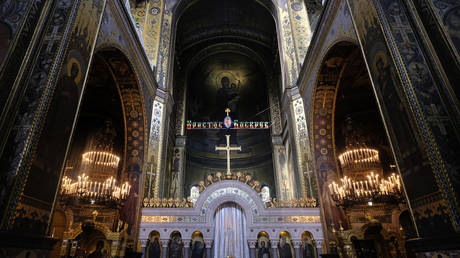 Interior of Orthodox Church St St Volodymyr's Cathedral in the centre of Kiev, Ukraine. © Getty Images / Eddie Gerald