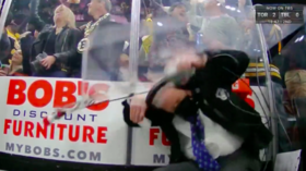 Ice hockey official injured in bizarre incident (VIDEO)