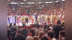 UFC fan learns brutal lesson after attempting to storm octagon (VIDEO)