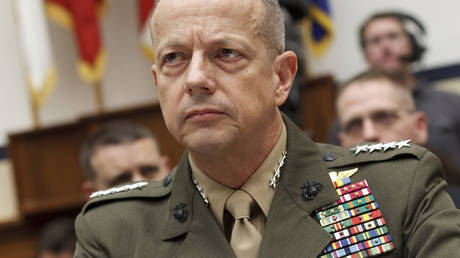 FILE PHOTO: Retired Marine General John Allen, then the top US commander in Afghanistan, testifies on Capitol Hill in Washington, DC, March 20, 2012.