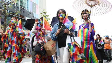 FILE PHOTO. People attend Tokyo Pride 2022 parade.