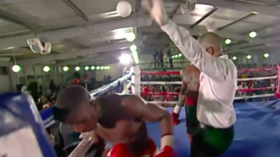 Boxer hospitalized after mid-fight meltdown (VIDEO)