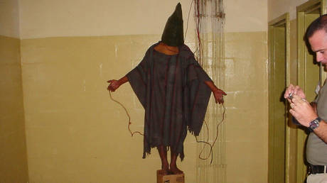 FILE PHOTO. Prisoner abuse at the Abu Ghraib prison in Baghdad, Iraq.