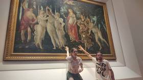 Climate activists target Botticelli painting