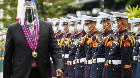 FILE PHOTO. US Defense Secretary Lloyd Austin views Camp Aguinaldo in Quezon City, Philippines, July 30, 2021.