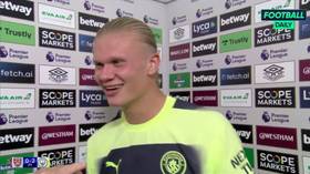 Man City superstar Haaland censored after interview gaffe (VIDEO)