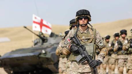 FILE PHOTO. Soldiers at the Vaziani Military Base in Tbilisi, Georgia.