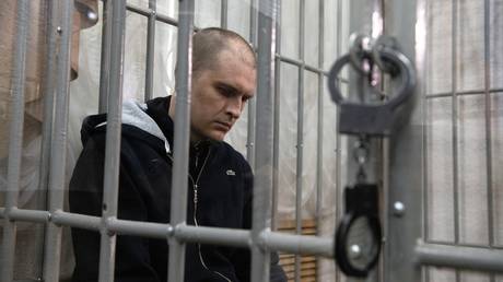 Dmitry Shabanov seen in court in Lugansk on September 19, 2022.