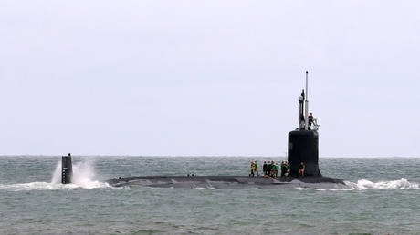 FILE PHOTO. The USS Indiana, a nuclear powered United States Navy Virginia-class fast attack submarine.