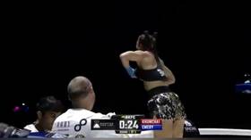 Bare-knuckle queen flashes crowd after KO win (GRAPHIC VIDEO)