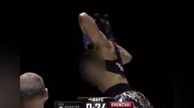 Fighter who flashed breasts in celebration makes OnlyFans boast