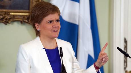 Nicola Sturgeon delivers a speech during a press conference to launch a second independence paper, in Edinburgh, Scotland, July 14, 2022