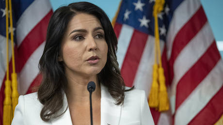 FILE PHOTO: Tulsi Gabbard speaks during a news conference in New York, October 29, 2019