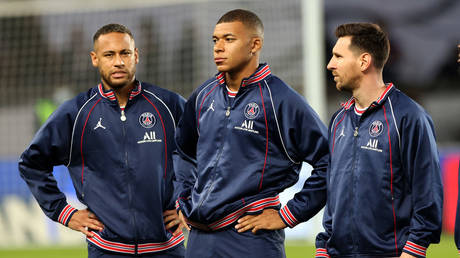 Mbappe plays alongside fellow superstars Neymar and Messi at PSG.