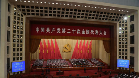 Chinese President Xi Jinping delivers a speech at the opening ceremony of the 20th National Congress of China's ruling Communist Party, October 16, 2022