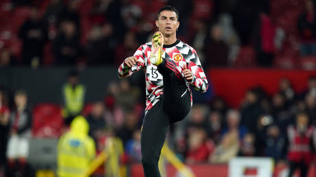 Ronaldo made his way down the touchline before full-time.