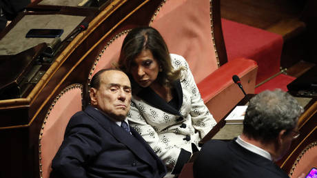 FILE PHOTO. Silvio Berlusconi and Maria Elisabetta Alberti Casellati during the first session of the new Italian Parliament, on October 13th, 2022.