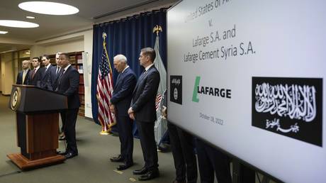 United States Attorney for the Eastern District of New York Breon Peace speaks during a press conference in regards to cooperation between French cement company Lafarge and the Islamic State group at the U.S. Attorney's Office, Tuesday, Oct 18, 2022, in New York.