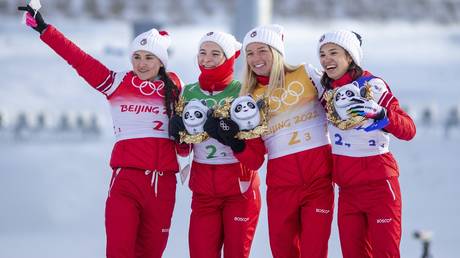 Russian skiers such as the women's relay team which triumphed at the Beijing 2022 Olympics continue to be banned.