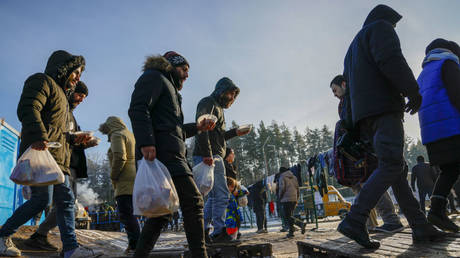 Migrants at Poland-Belarus border, December, 2021