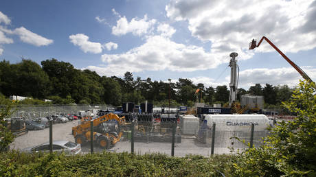 A view of the Cuadrilla exploratory drilling site in Balcombe, West Sussex, England, August 20, 2013
