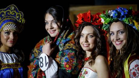 File photo: Russian and Ukrainian contestants at a beauty pageant in the UK, 2015