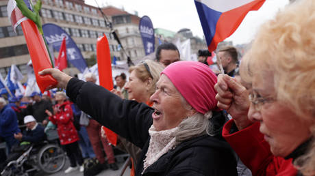 Thousands rally against EU country’s pro-Western leaders