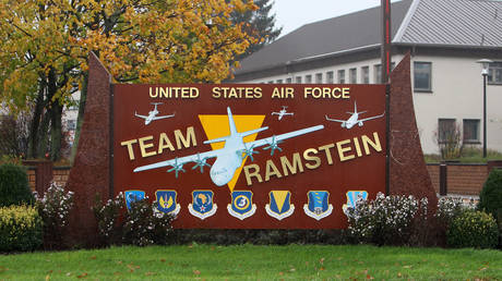 The entrance to the US Airbase in Ramstein, southern Germany.