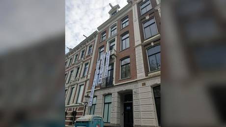 A view of a squatted building belonging to Arkady Volozh in Amsterdam, Netherlands, October 31, 2022