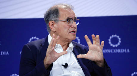 FILE PHOTO. Dr. Nouriel Roubini speaks at Sheraton New York