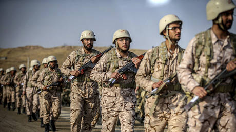 Iranian troops attend a maneuver in northwestern Iran, October 17, 2022