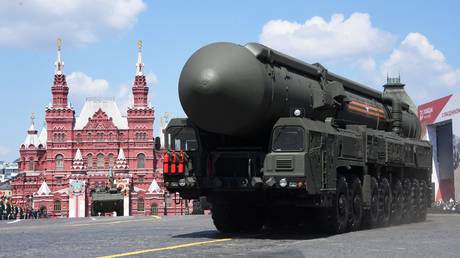 FILE PHOTO: A Yars mobile intercontinental ballistic missile launcher drives along Red Square in Moscow during the military parade.