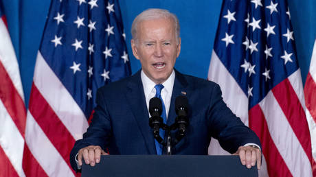 Joe Biden delivers a speech at Union Station in Washington, DC, November 2, 2022